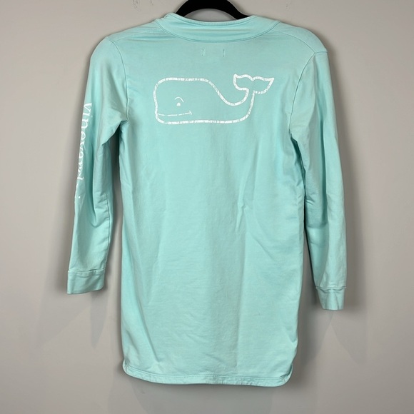 Vineyard Vines Girl Size 12-14 Aqua Quarter-Zip Pullover Cover-Up Dress - Picture 2 of 7